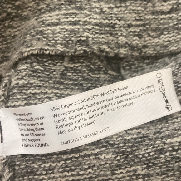 Eileen Fisher Micro Tweed Cardigan Gray White Wool Organic Cotton Sz S - Picture 5 of 5